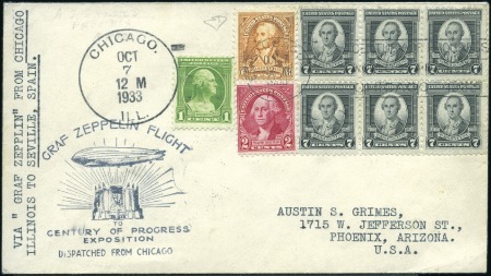 Stamp of United States 1933, Two Graf Zeppelin "Century of Progress Expos