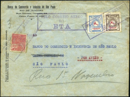 Stamp of Brazil 1929 Commercial envelope with ETA 1929 200r and 1'