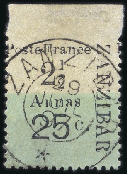 Stamp of Colonies françaises » Zanzibar (Poste française) 1897 Bordures supérieures : n°37, pos 3, tirage 50
