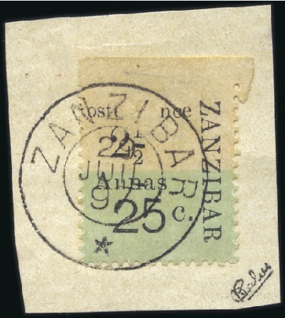 Stamp of Colonies françaises » Zanzibar (Poste française) 1897 Bordures supérieures : ERREUR "NCE" au lieu d