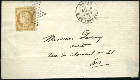 Stamp of France 1870 Sélection de 5 lettres choisies avec émission