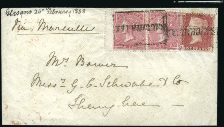 1858 (Feb 24) Mourning envelope from Sauchiehall (