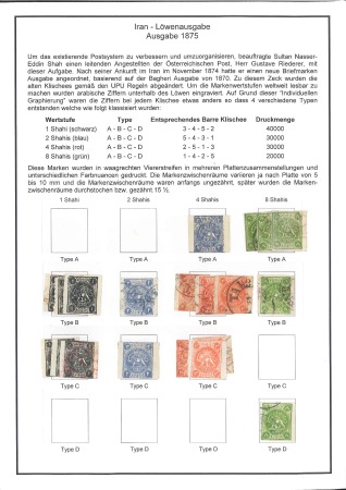 Stamp of Persia 1875 Roulette Issue: 1sh. to 8sh. set of four, unu