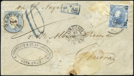 Stamp of Mexico 1874 Cover from Vera Cruz to Italy franked with 18