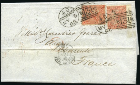 1867-68, Pair of covers; 1867 Cover from Mancheste
