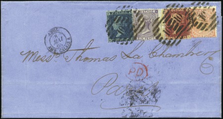 1863 (May 7) Cover from London to Paris, France, w