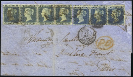 1856 (Jul) Large part lettersheet sent to France w