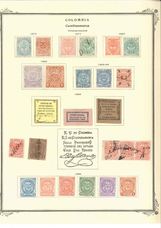 Stamp of Colombia » States - Cundinamarca 1902-04 Collection neatly mounted on 5 album pages