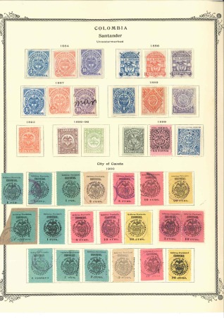 Stamp of Colombia » States - Santander 1902-04 Collection neatly mounted on 8 album pages