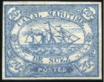 Stamp of Egypt » Egypt Suez-Canal Company 1868 20c Blue pos.87 unused with good margins, sho
