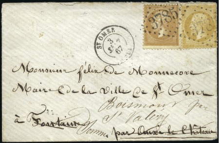 Stamp of France 1862 10c Empire non lauré sur lettre locale de St 