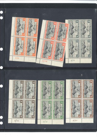 1933-38 Airmail set of 21 in mint control blocks o