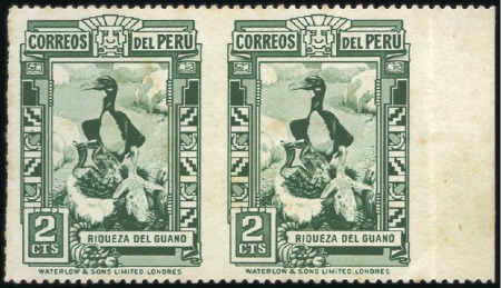 Stamp of Peru 1936-37 2c green, mint imperf between left margina