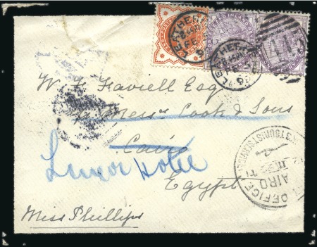 Stamp of Egypt » Private Carriers and Forwarding Agents 1899 (Feb 5) Incoming mourning envelope from Leath