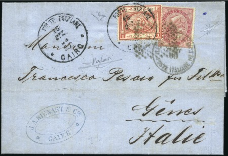 1869 (Oct 15) Entire from Cairo to Italy with Egyp