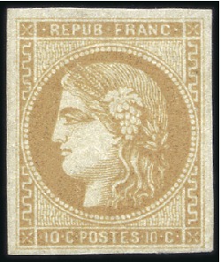 1870 Bordeaux 10c bistre, neuf avec peut-être une 