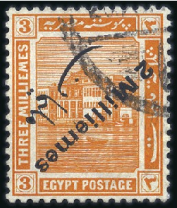 Stamp of Egypt » 1914-1922 Pictorials 1915 Provisional surcharge issue 3m yellow-orange 
