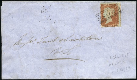 1854 (Nov 11) Printed entire with 1854-57 1d red t