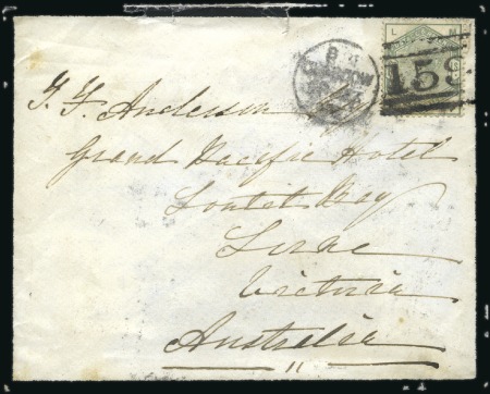 Stamp of Great Britain » 1855-1900 Surface Printed 1886 (Oct) Mourning envelope to Victoria (Australi
