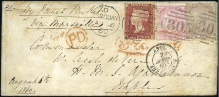 1860 (Aug 6) Envelope to Commander of HMS Agamemno