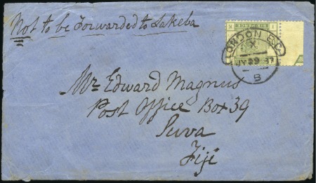 Stamp of Great Britain » 1855-1900 Surface Printed 1887 (Jul 29) Envelope to FIJI with 1883-84 6d gre