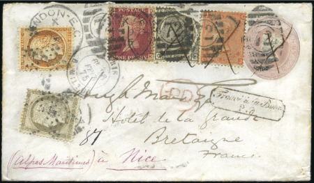 Stamp of Great Britain » 1855-1900 Surface Printed 1875 (Feb) 1d Pink postal stationery envelope upra