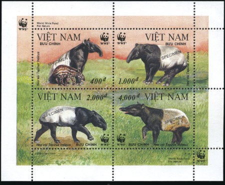 Stamp of Vietnam » North and Republic 1995 WWF min.sheet with SPECIMEN ovpt, very fine, 