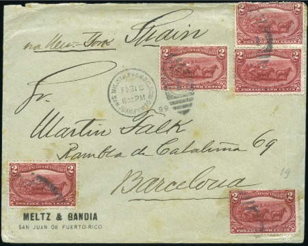 Stamp of Puerto Rico 1899 Spanish - American War: Cover to Barcelona fr