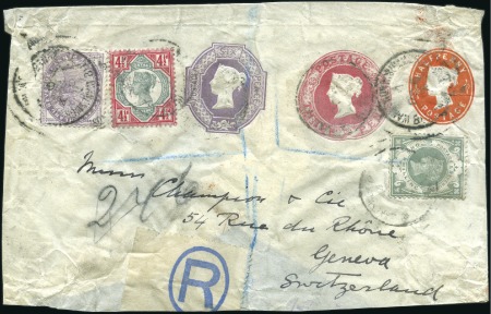 Stamp of Great Britain » 1855-1900 Surface Printed 1896 Envelope with 6d, 3d and 1/2d stamped-to-orde