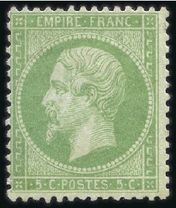 Stamp of France 1862 5c Empire non lauré, neuf, TB