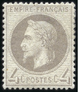 Stamp of France 1862-70 4c Empire Lauré, neuf, TB