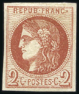 1870 Bordeaux 2c Report 2, rouge-brique, neuf, TB
