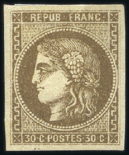 1870 Bordeaux 30c brun pâle, neuf, TB