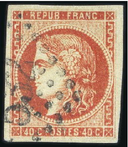 1870 Bordeaux 40c ROUGE SANG FONCE obl. GC532 de B