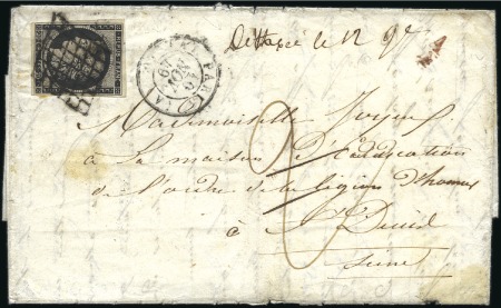 1849 20c noir sur deux lettres: une de Nîmes 30.09