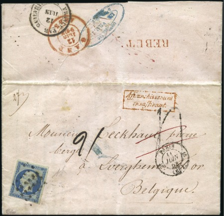 Stamp of Belgium » Belgique. Histoire Postale 1853 Circulaire d'assurance "La France" envoyée de