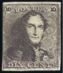 Stamp of Belgium » Belgique. 1849 Epaulettes - Émission 10c Brun foncé avec la plus célèbre des variétés, 