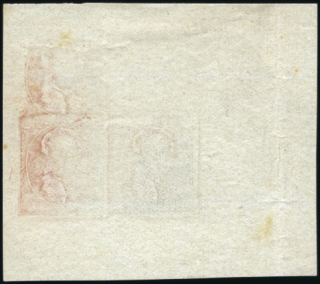 Stamp of Belgium » Belgique. 1849 Médaillons (filigrane encadré) - La Genèse - Épreuves Robinson: Épreuve mal venue sur papier blanc vergé
