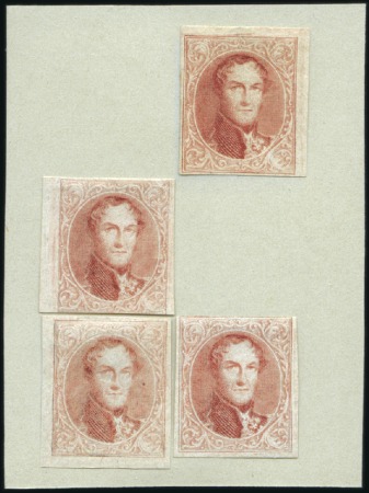 Stamp of Belgium » Belgique. 1849 Médaillons (filigrane encadré) - La Genèse - Essais Essai de Robinson, reconstitution partielle de la 