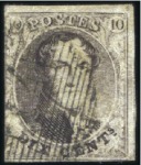 Stamp of Belgium » Belgique. 1851 Médaillons (filigrane sans cadre) - Oblitérations 26 BARRES FINES DE BRUXELLES: Les trois valeurs (t