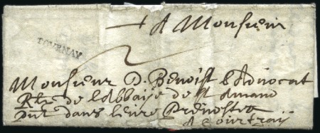 1695 (28.05) Lettre de Tournai pour Courtrai, peti