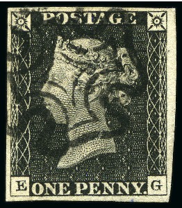 Stamp of Great Britain » 1840 1d Black and 1d Red plates 1a to 11 1840 1d Black pl.3 EG with good to large margins, neat black MC