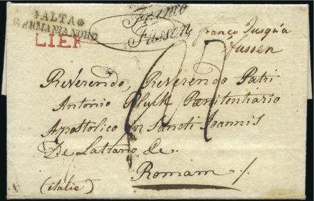 Stamp of Belgium » Belgique. Histoire Postale 1822 (30.9) Lettre de Lier pour Rome, beau cachet 