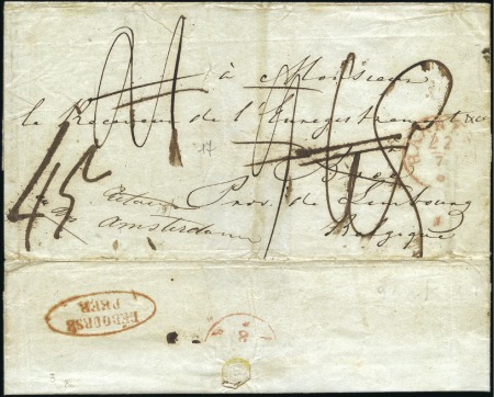 1846 (22.7) Lettre de Haarlem au Pays-Bas pour Bré