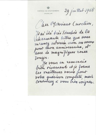 Stamp of Belgium » General issues from 1894 onwards 1958 Lettre autographe de la Reine Élisabeth écrit