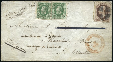 Lettre des Etats-Unis pour Moerbeke avec USA 10c b