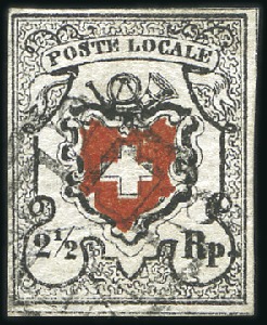Stamp of Switzerland / Schweiz » Orts-Post und Poste Locale Poste-Locale mit Kreuzeinfassung: Type 38 entwerte