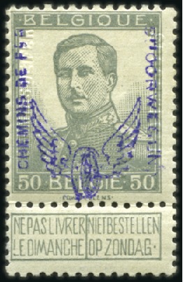1915 "Roue Ailée", essais de surcharge en violet s