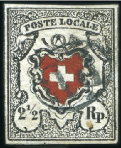 Stamp of Switzerland / Schweiz » Orts-Post und Poste Locale Poste-Locale mit Kreuzeinfassung: Type 29, tiefsch