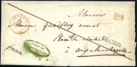 Stamp of Belgium » Belgique. Histoire Postale 1844 (5.9) Lettre de Jemeppe 5 sept pour Aix-la-Ch